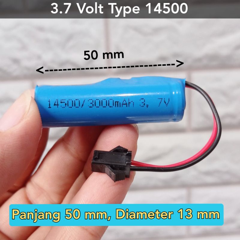 Promo Harga Termurah!! Baterai 3.7 Volt 3000MAH Tipe 14500 Mobil Remote Control