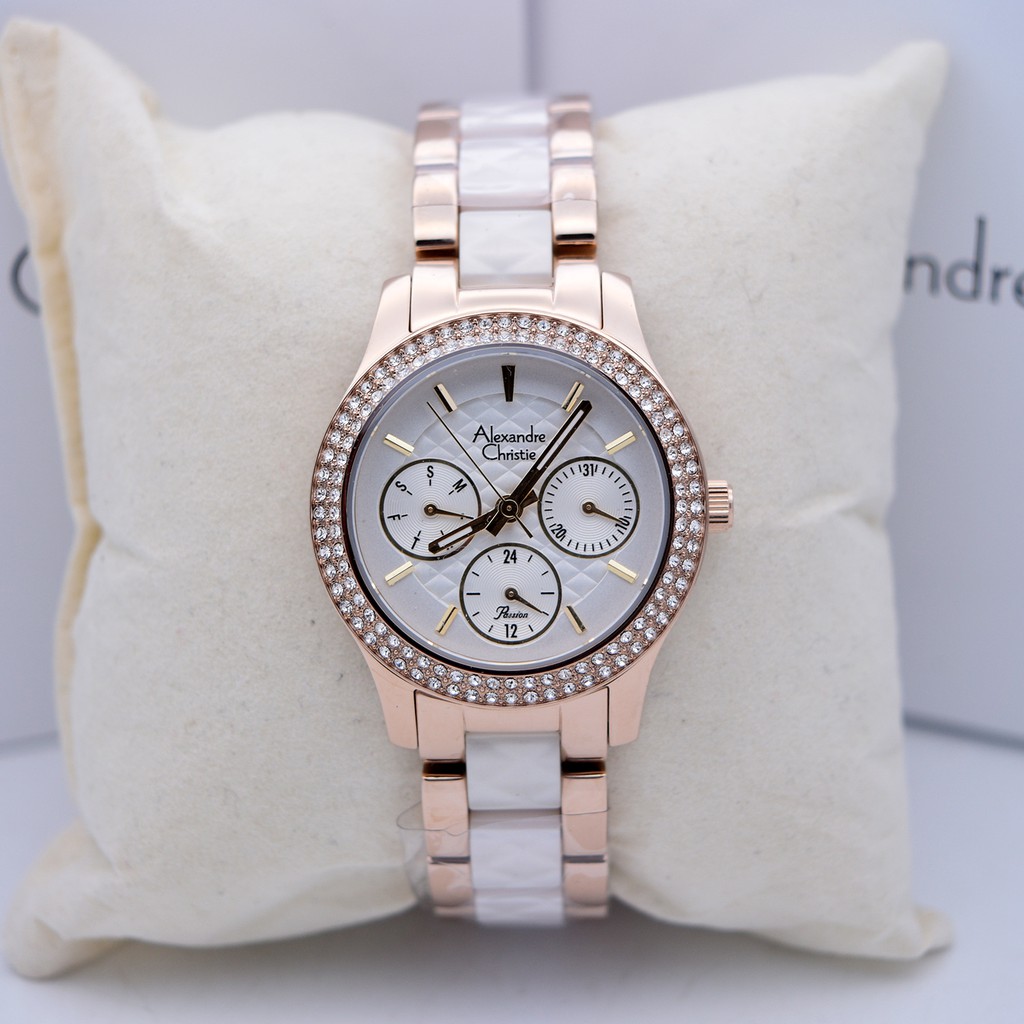 Alexandre Christie AC 2705 Gold Soft White Ladies