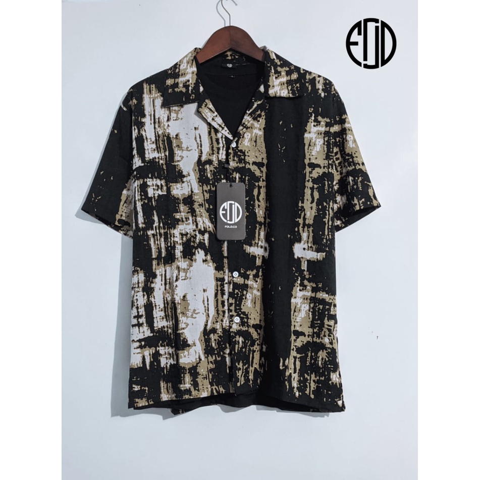 Kemeja Pria Motif Abstrak Kemeja Pria Retro Vintage Kemeja Pria Rayon Import Kemeja Hawai