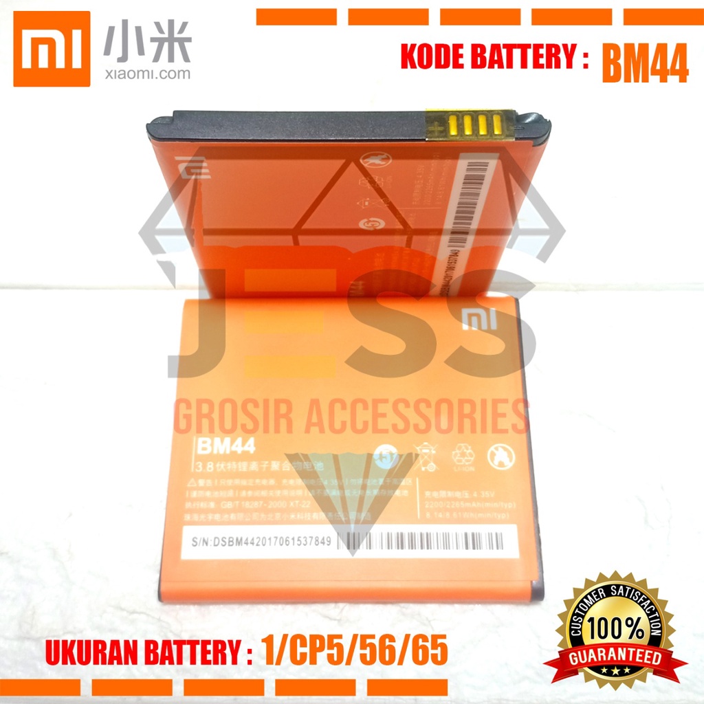 Baterai Battery Original Xiaomi BM40 BM41 BM44 For Tipe HP Xiao mi Redmi 1 , Redmi 1s , Redmi 2 , Redmi 2s , Redmi 2a , Redmi 2 Prime