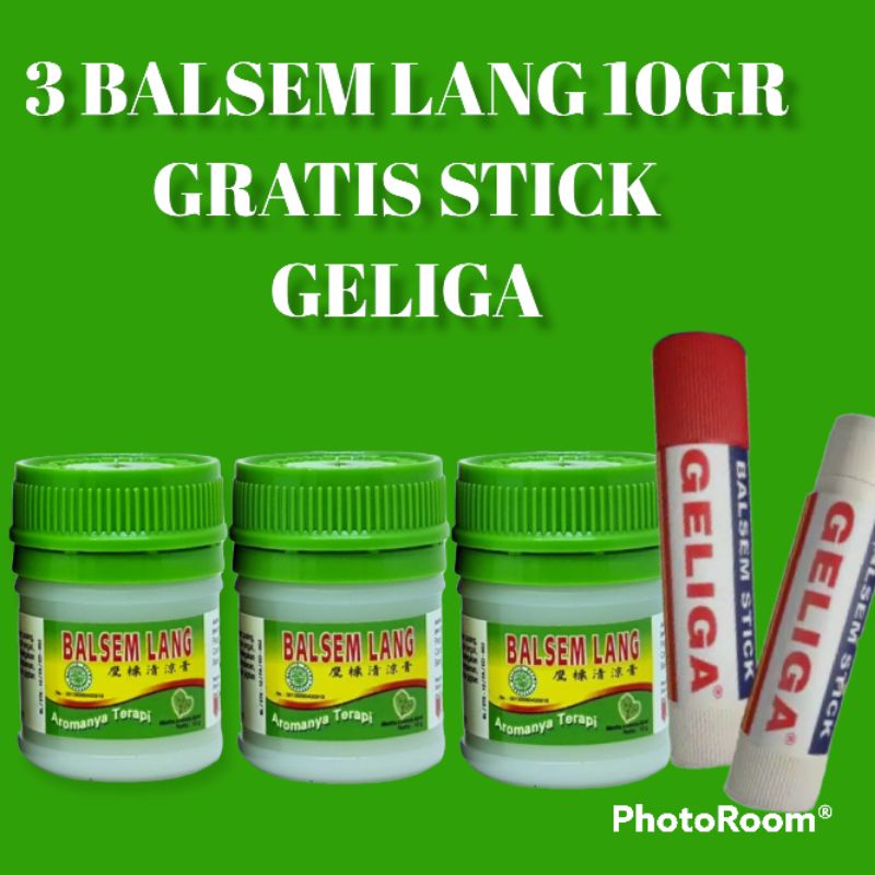 3 Balsem Lang 10gr GRATIS Stick Geliga-Paket Balsem Caplang-Balsem Hijau Murah