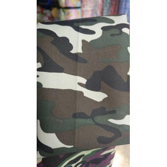 Big Sale.. BAHAN KAIN LORENG 1.5M TWILL POLY POLYESTER PE TNI HITAM PUTIH CERAH METERAN GULUNGAN PRE
