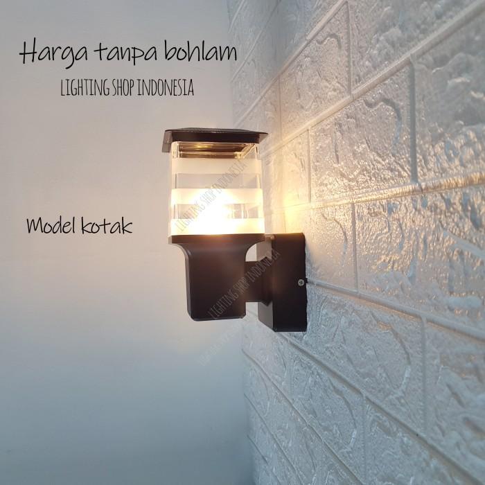 Lampu | Lampu Dinding Minimalis Waterproof Taman Outdoor Hitam Bulat Kotak