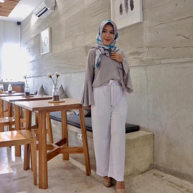 Zara Cullotes Pants /Celana Kulot Panjang Zara / Celana Kulot / Kulot - Cream Unit Hot Sale