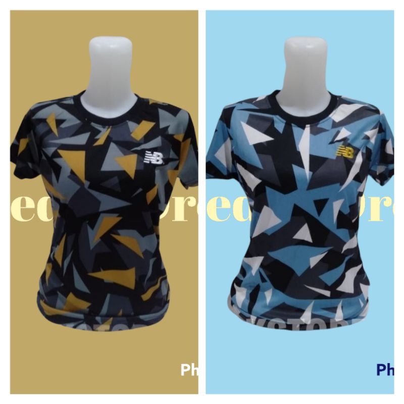 Kaos sport Wanita Printing lengan pendek Slimfit