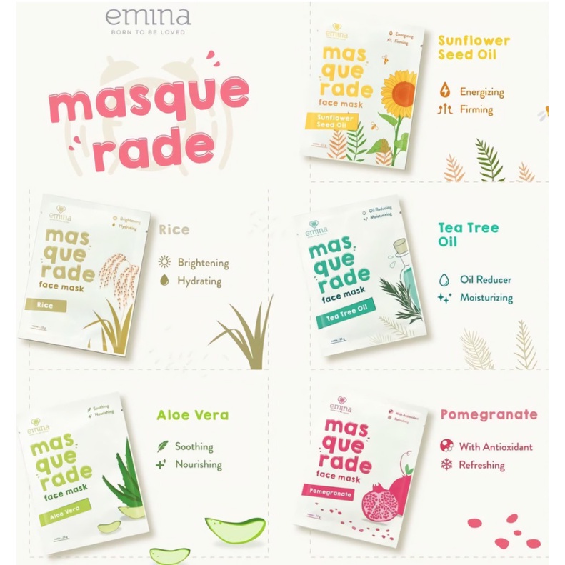 Emina mas que rade face mask •New Variant•