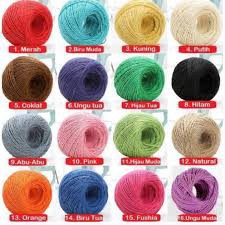 Tali Rami / Goni Warna Warni ukuran 1.5MM/2 PLY Harga/10-100Meter