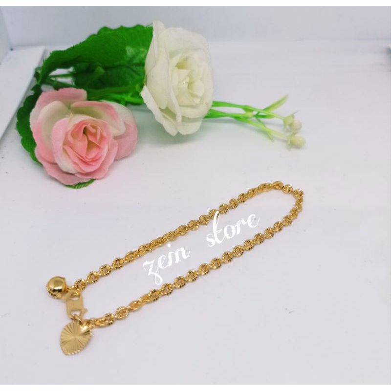 Gelang Tangan Rantai Nori Wanita Gold Dan Silver Anti Karat-Gold