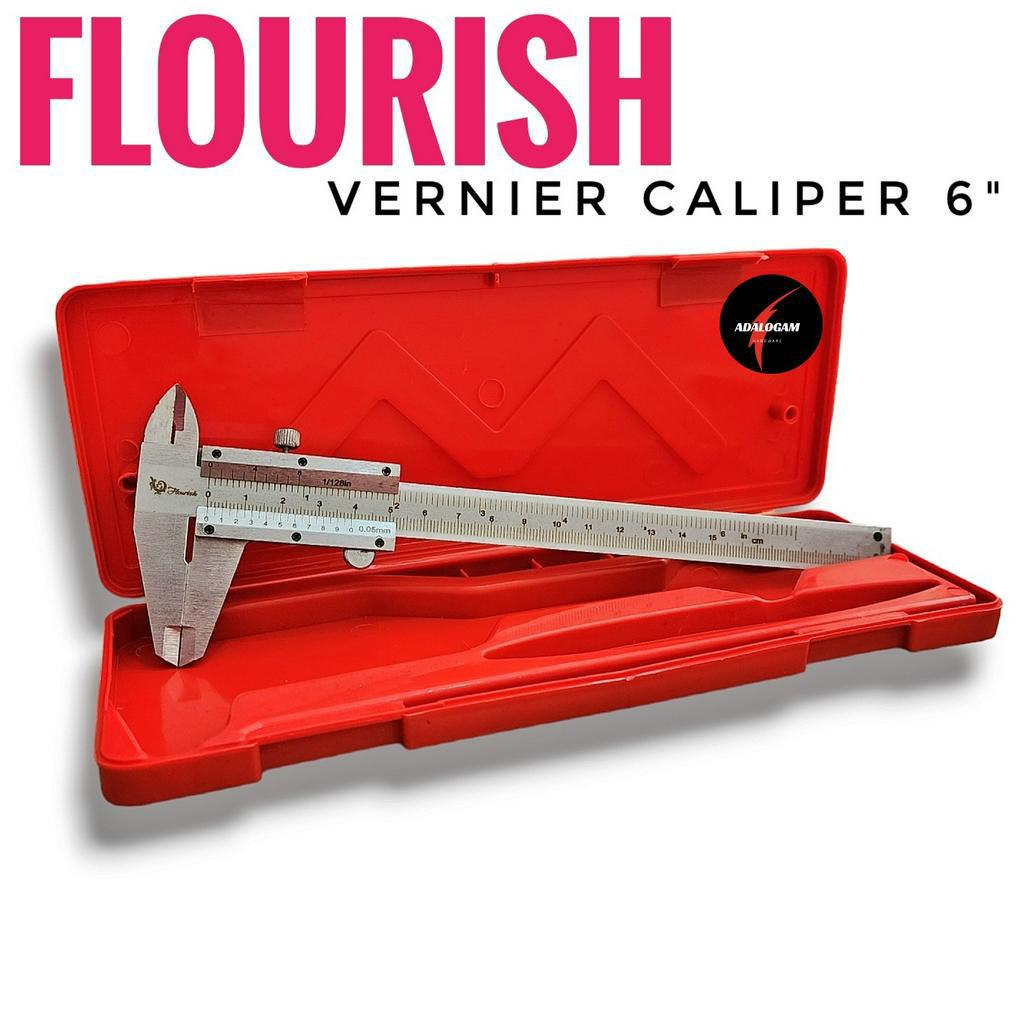 FLOURISH Sigmat Sikmat 6 Inch 15 Cm - Jangka Sorong Box PVC Merah