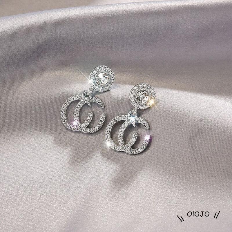 【COD】Anting Tusuk Sterling Silver 925 Hypoallergenic Hias Berlian Imitasi Mewah Untuk Wanita