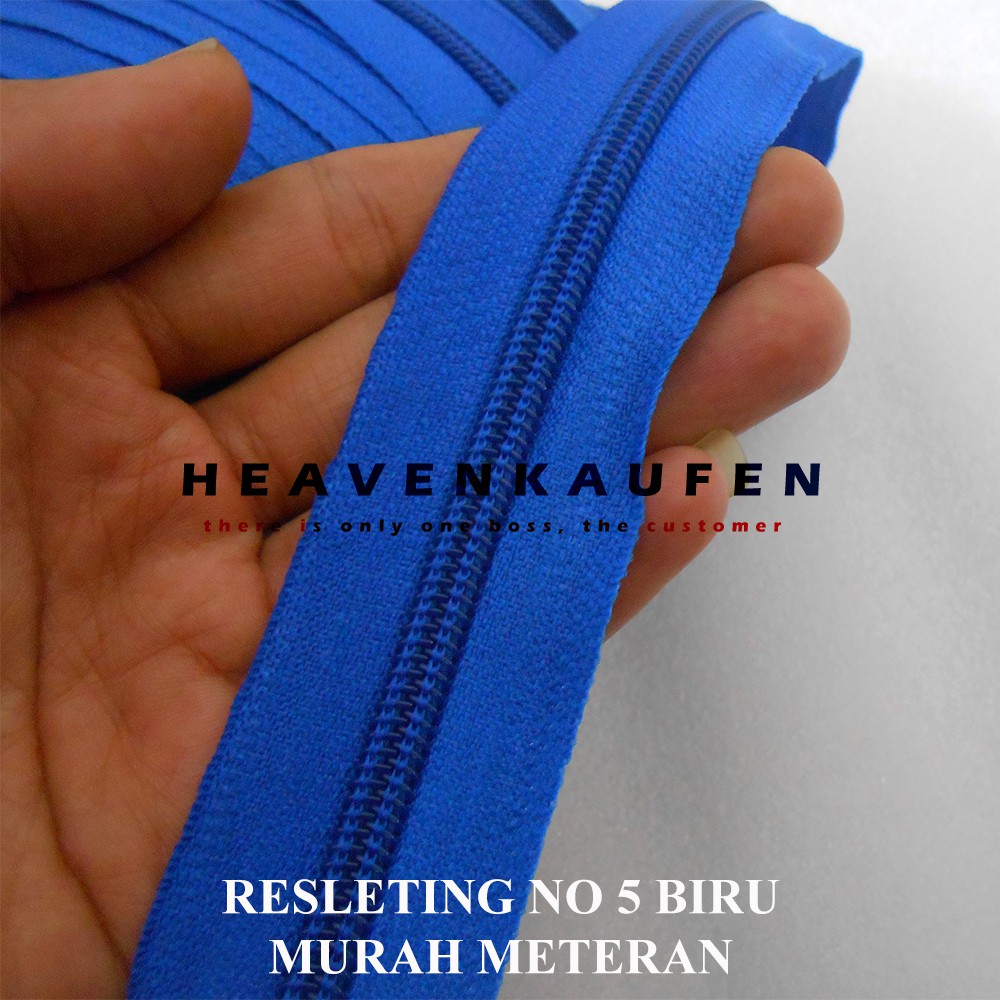 Resleting Zipper Biru No 5 Murah Meteran