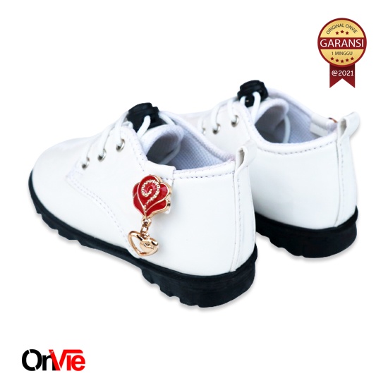 Sepatu Pesta Anak Perempuan Glossy Bertali Motif Rose Mawar | Sepatu Kids Onvie