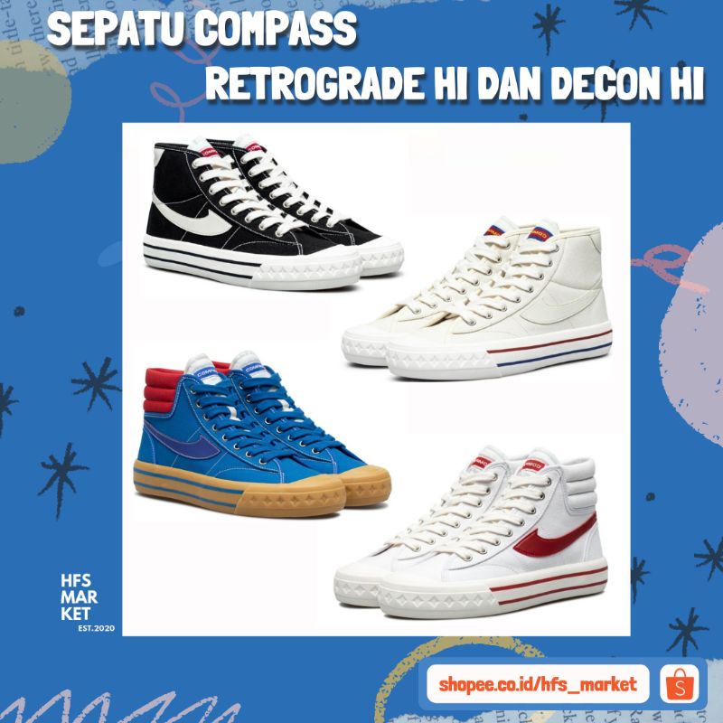 [100%ORIGINAL] SEPATU COMPASS RETROGRADE HIGH - RETROGRADE HIGH DECON