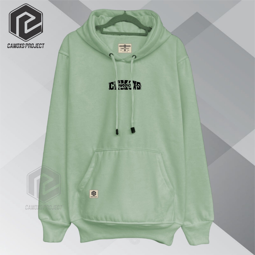 Sweater Hoodie Pria Distro Warna Hijau Mint  Sablon Camoxs Project Sweter oversize Cowok Cewek Hodie Switer Original Kota Bandung