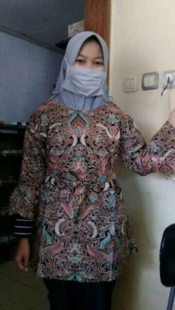 Batik Couple Keluarga Sania Ruffle Ori Ndoro Jowi Dnt Motif Cirebonan