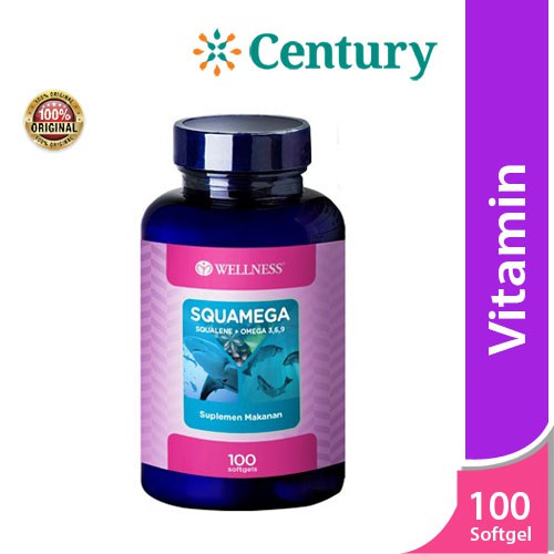 Wellness Squamega 100 Softgels / Squalene + Omega 3,6,9 / Kolesterol / Suplemen Jantung / Daya Ingat