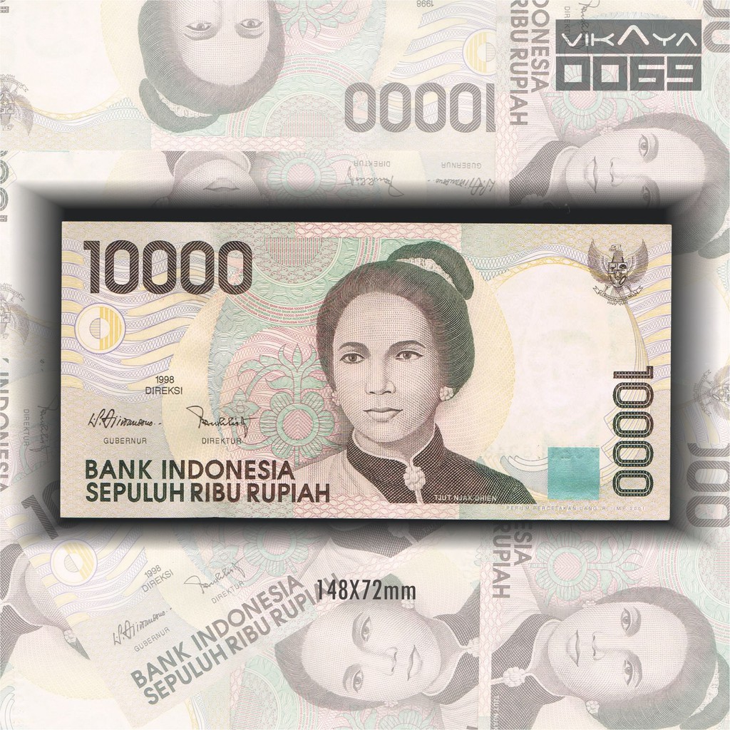 [TP69] Uang Lama Pecahan 10000 Rupiah Tjut Njak Dhien Tahun 1998