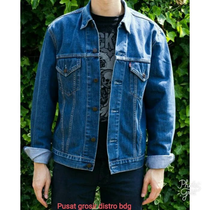 JAKET JEANS LEVIS PRIA BIOWASH KEREN PREMIUM ( BIRU TUA)
