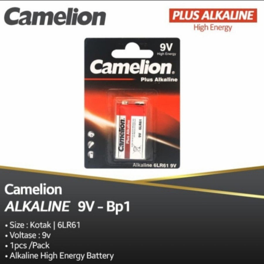 Baterai Batre Camelion 9V Battery Kotak Camelion Plus Alkaline 9V-BP1