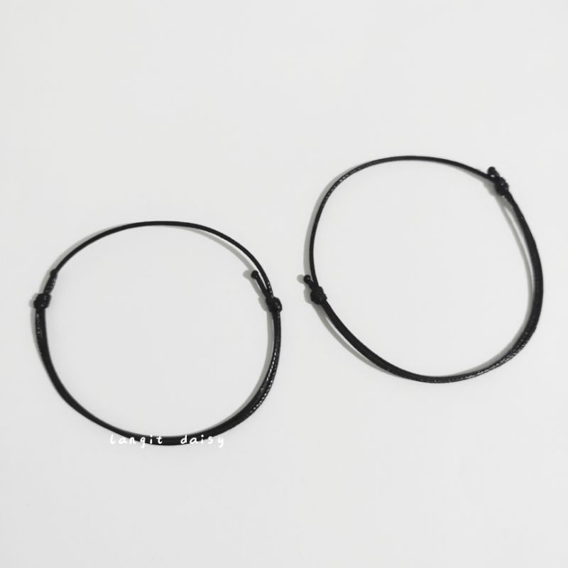 Gelang Tali  Simple Superthin Tipis | Couple Bracelet Waterproof | Gelang Pria Wanita | Gelang Pasangan Simple Capel Copel Capel Kopel Kapel Super tipis anti air Gelang hitam Murah Casual Kasual Korea