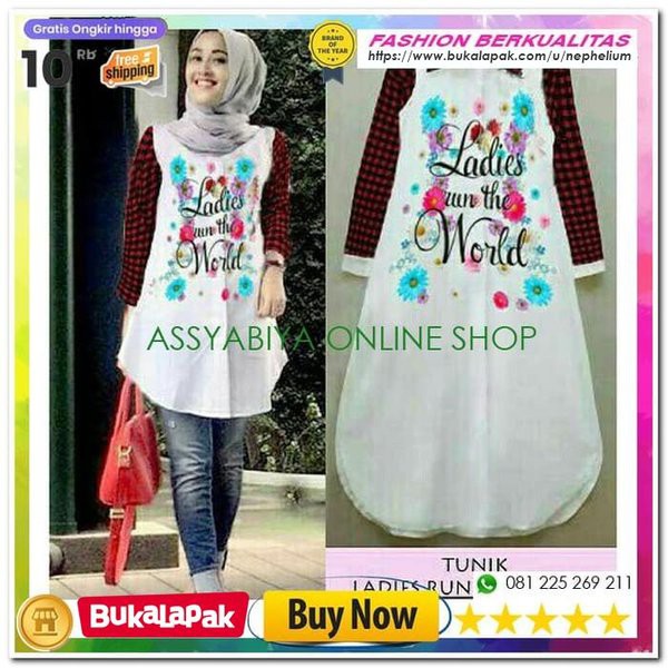 Tunik Ladies World Tunik Muslim Blouse Muslim Wanita