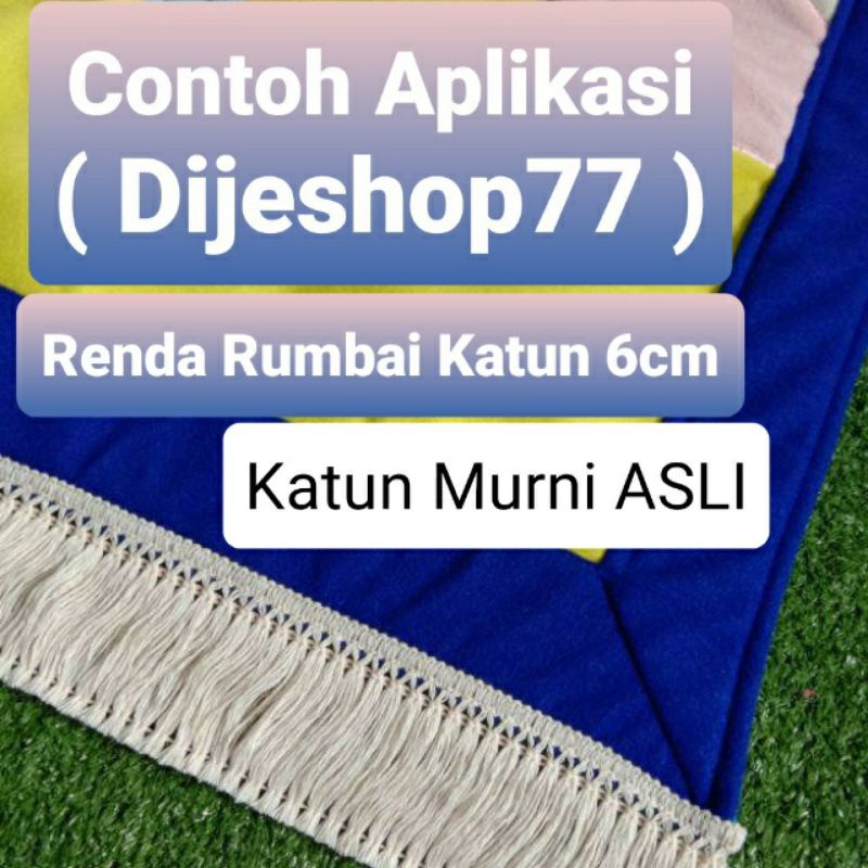 Renda Rumbai Katun ( ROLL GULUNGAN BESAR ) / rumbai katun ASLI BERKUALITAS / Rumbai Katun 6 cm / Ren