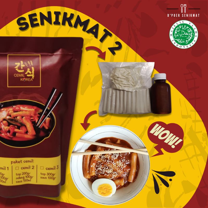 

Topokki & Odeng / Topokki / Topoki / paket Topoki Odeng Saos / paket bertiga / Cemilan Korea Halal / Senikmat 2