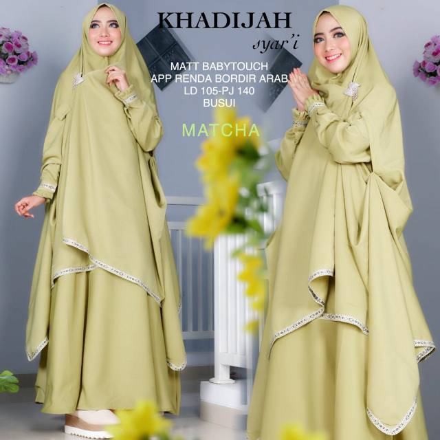 Gamis + Khimar Khadijah Syari Ori Intanaka Longdress Maxi Mat Babytouch