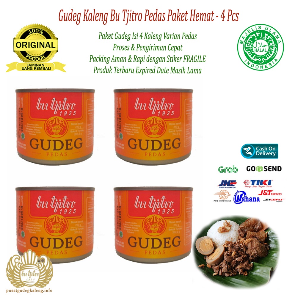 Gudeg Kaleng Bu Tjitro Pedas Paket Hemat Special Promo Isi 4Pcs