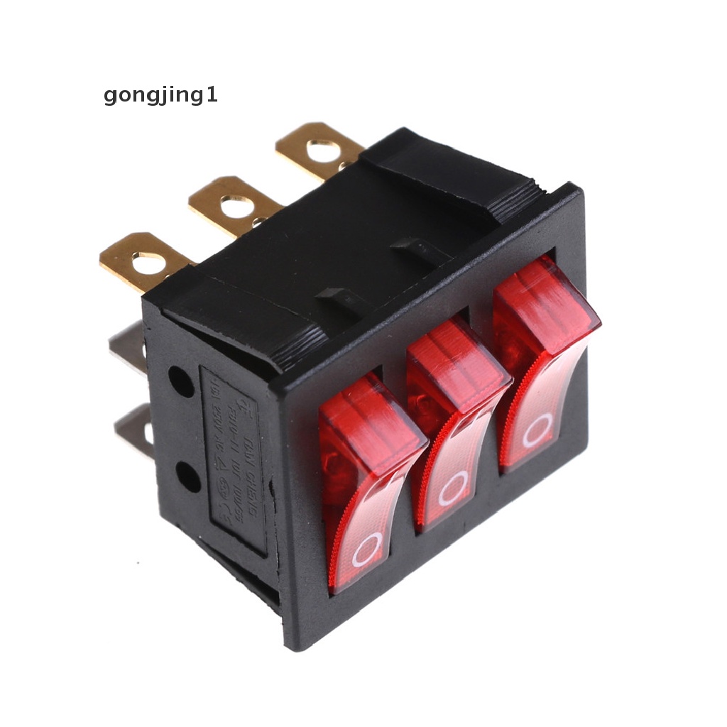 Ggg KCD3 34x40 Saklar Rocker Switch 9 Pin 2 Posisi Dengan Lampu Merah