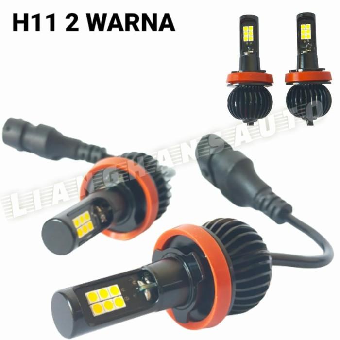 Bohlam Lampu Kabut LED H11 2 Warna Putih-Kuning