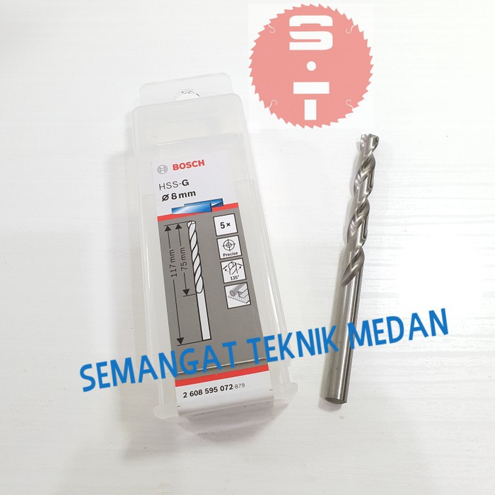 BOSCH 8mm MATA BOR BESI KAYU HSS - G METAL DRILL BITS 8mm 8 mm BOSCH