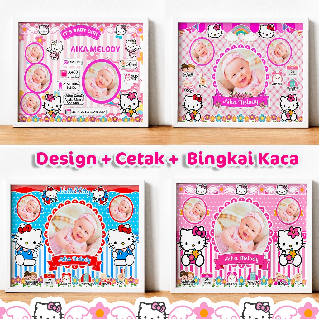cetak foto biodata bayi kelahiran anak plus bingkai murah