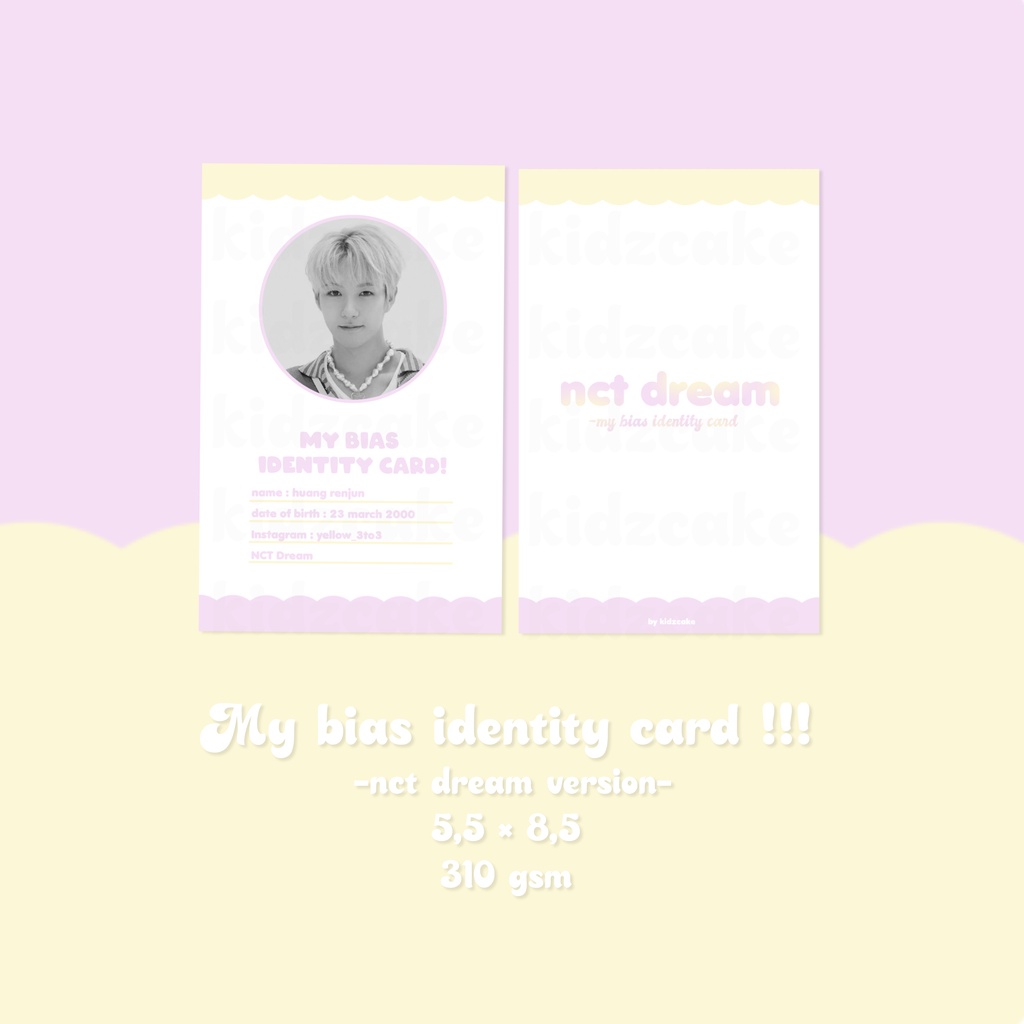 

kidzcake | my bias id card nct dream photocard