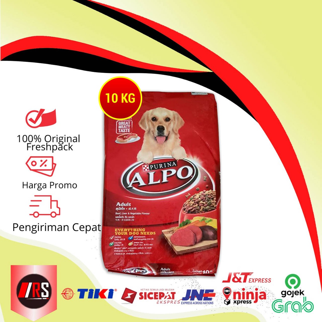 [GOSEND] Makanan Anjing Alpo Adult Beef Liver Vegetables 10 Kg Dog Food Alpo Beef 10kg