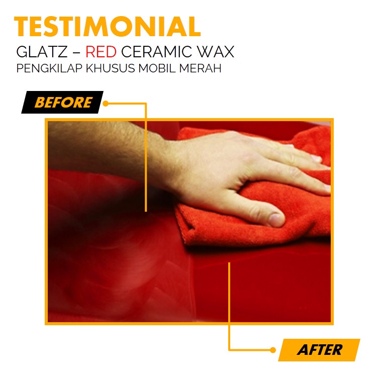 Pengkilap Mobil Merah Metalic GLATZ Red Ceramic Wax Semi Nano Coating