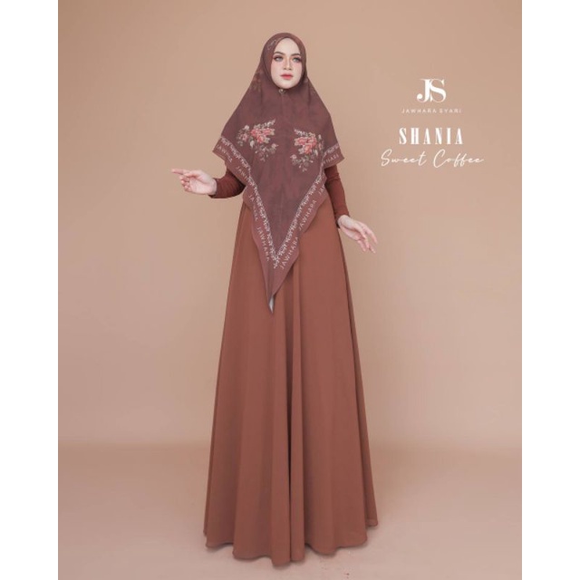 [JAWHARA SYARI] GAMIS SYARI TERBARU / DRESS SET PRINTING " SHANIA BASIC SET " BY JS