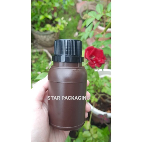 Botol 100ml Botol Agro 100ml Cokelat Botol Labor 100ml Tutup Segel Hitam