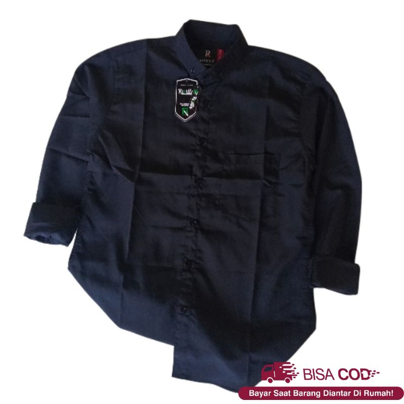 HDR.CO Kemeja pria Polos Lengan Panjang Basic casual kantor hem cowok baju kerja 02