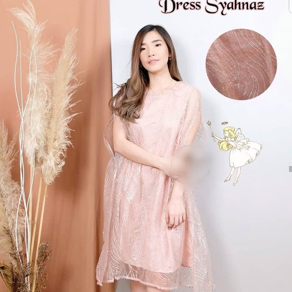 Dress pesta kondangan jumbo putih peach dusty tosca blue Dress pesta kondangan jumbo putih peach dusty tosca blue