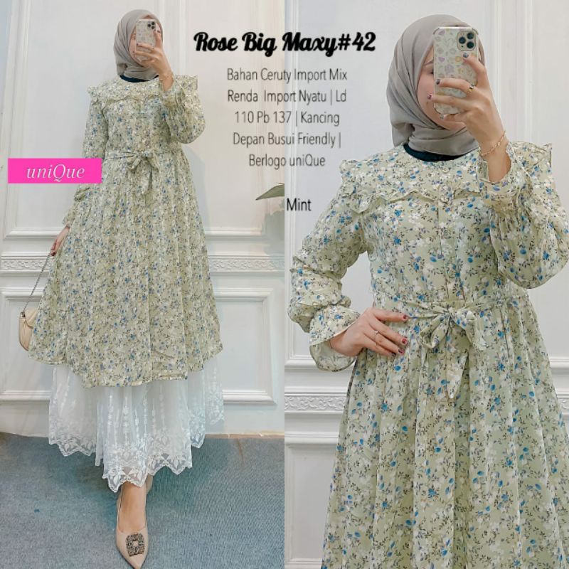 Gamis Busui Rose Big Maxy # 2 By Unique Dijamin ORIGINAL