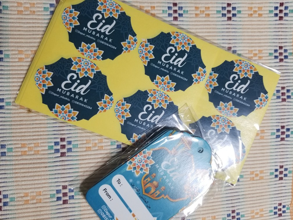 Stiker Toples Kue Lebaran Idul Fitri Free Input Logo