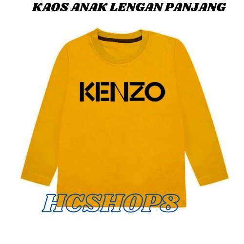 Kaos Anak Lengan Panjang Logo K3NZ0 Unisex Cowok Cewek Usia 2-16th