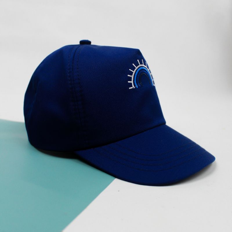 RUFFIN HAT - Topi Anak Baseball Snapback Karakter Cewek Cowok Laki Perempuan Korea Lucu Murah Bordir-Navy