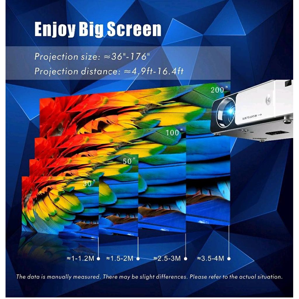 LJP LED-T6W Infokus Projector HD 3000 Lumens - Mini Proyektor Infocus - Nobar Bola UNIC T6