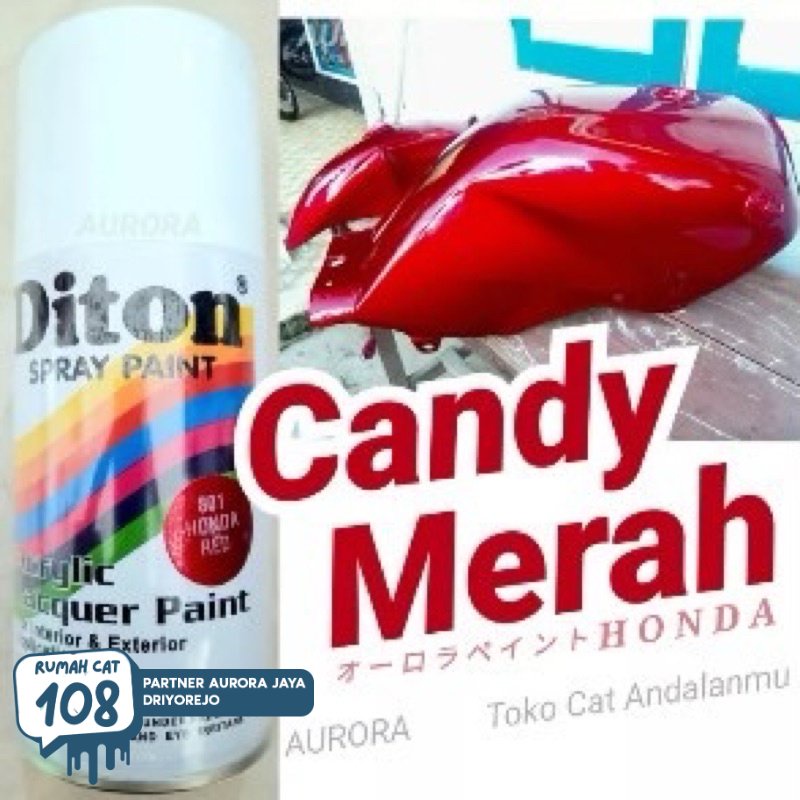 

Rumah Cat - Pilox Diton Honda Red 801 Merah Candy Tone Candytone Transparan Cat Pilok Motor 300ml Tahan Bensin | Rumah Cat Mobil dan Motol