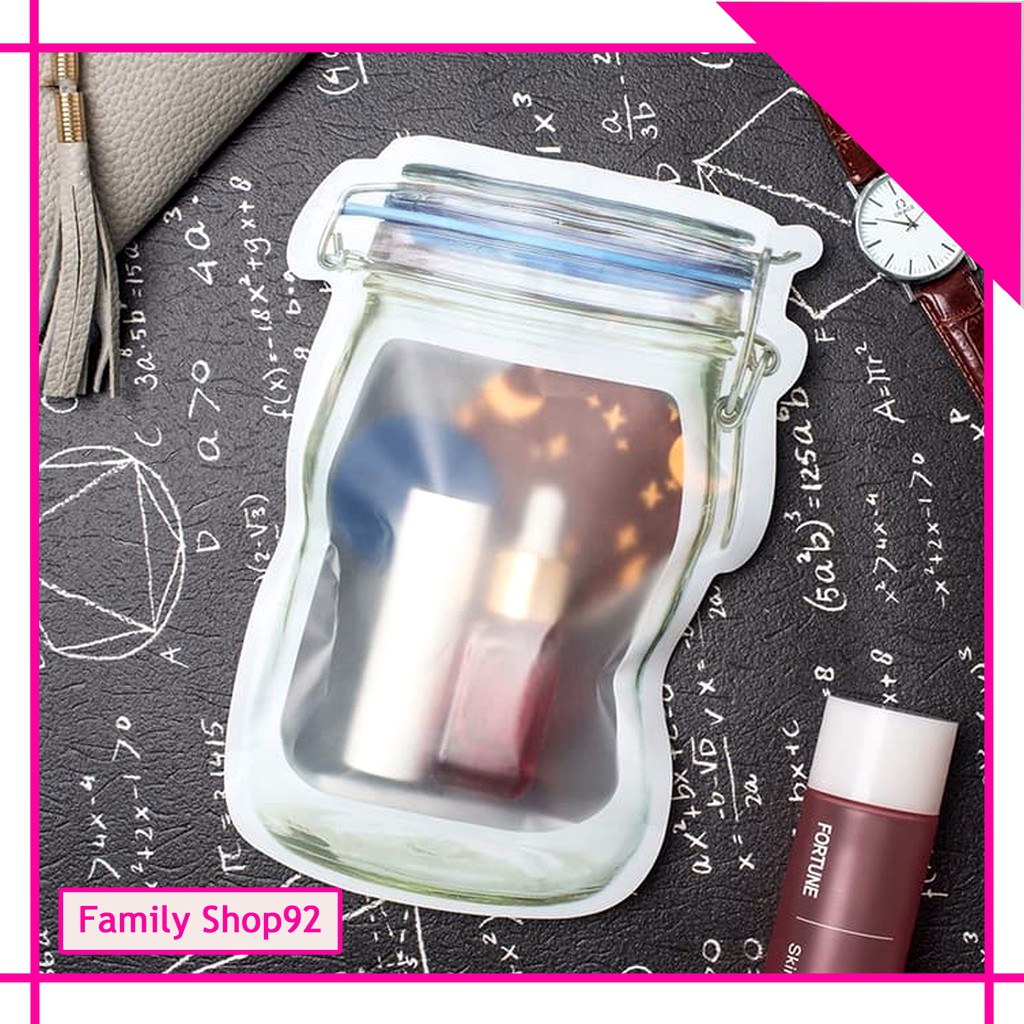 FS Blue Mason Jar Zipper Bag Plastik PE Plastic Food Cover Snack Bag Food Bag Food Storage Bag Murah