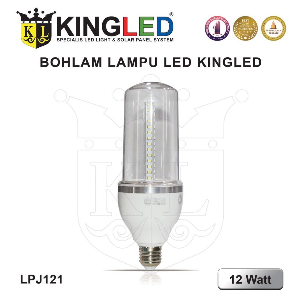 KINGLED Lampu Pijar LED 12 Watt Tutup Susu &amp; Bening