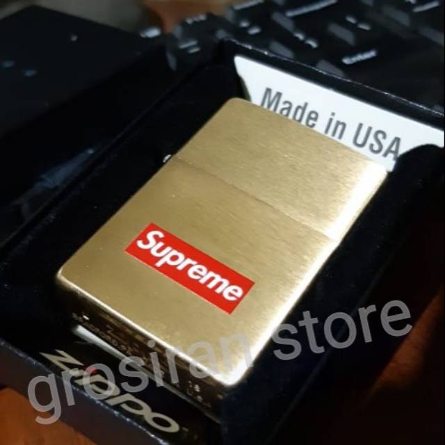 Zippo supreme original gold high quality limited kado