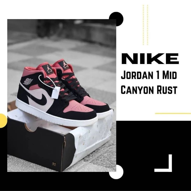 Sepatu Sneaker Jordan 1 Mid Canyon Rust